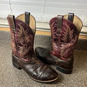 Ariat ATS Western Cowboy Boots 10007591 Heritage Brown Mens 11 D Leather Pull On